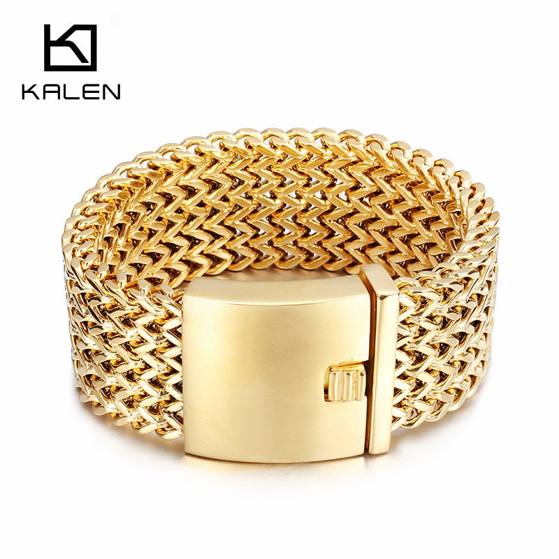 3 Round Superior Quality Gorgeous Design Golden Color Bracelet for Men –  Soni Fashion®